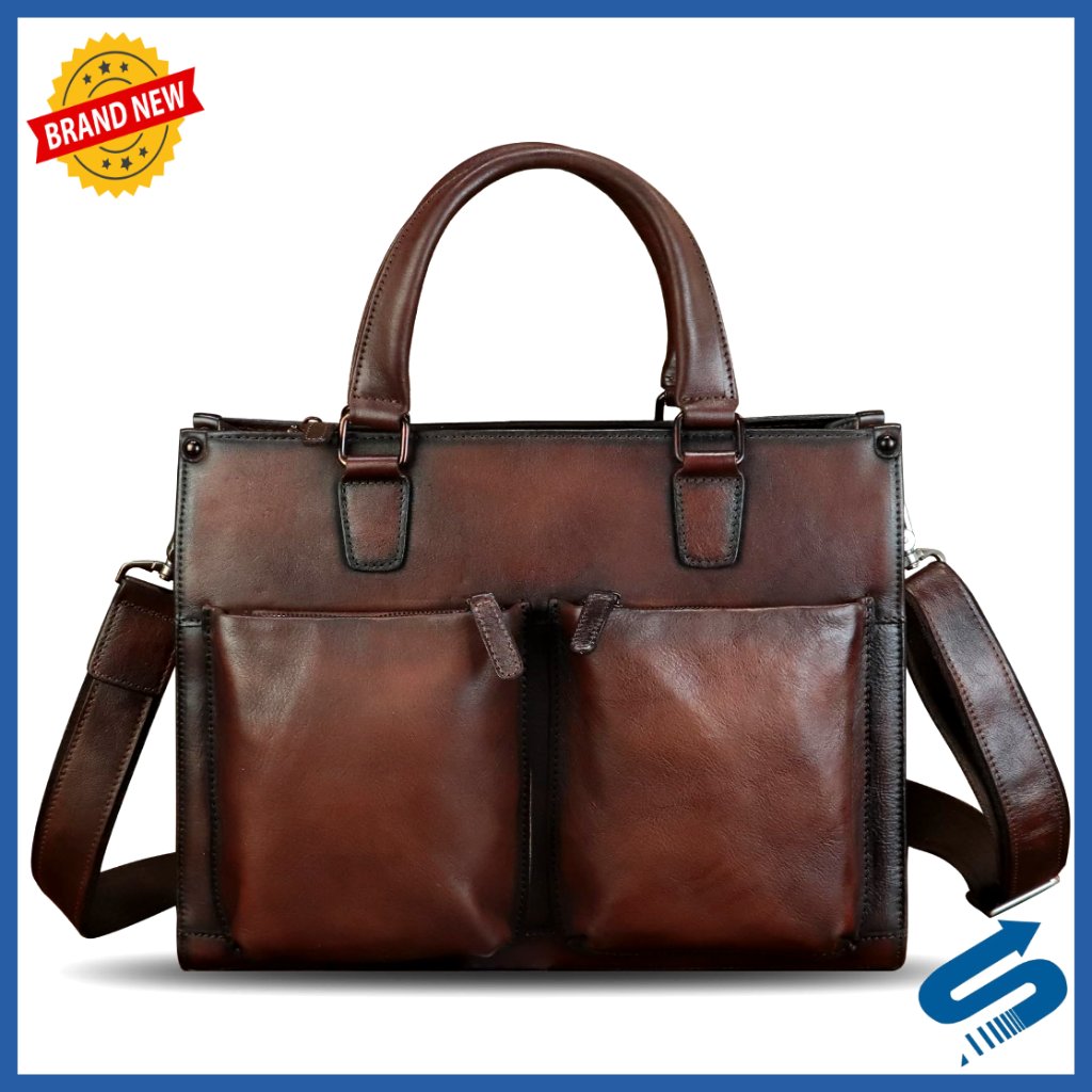 Genuine Leather Messenger Bag Briefcase Shoulder Bag Laptop Bag